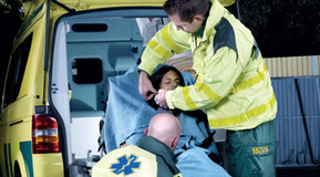 Swedish ambulance with patient